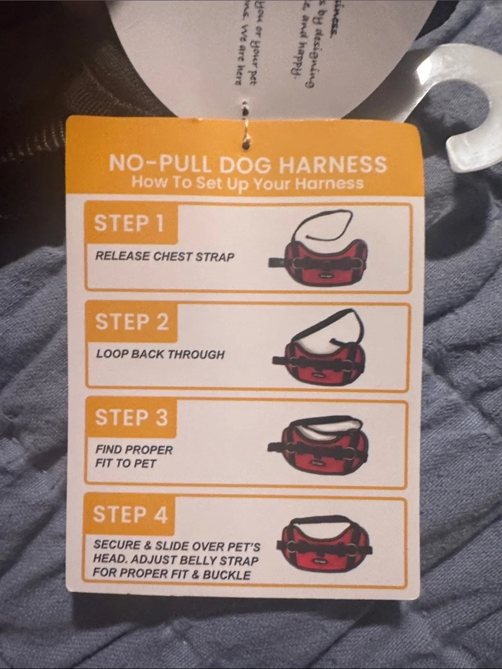 Blue No-Pull Dog Harness with Handle